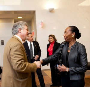 Jennifer Lawson VP of Corporation for Public Broadcasting and Alex Kronemer at Islamic Art Word Premier