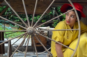 Noor Khan Hiding Behind a Wheel