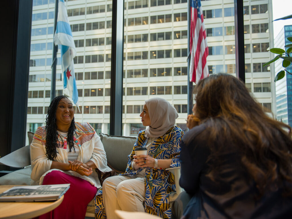 Maaria Mozaffar, Maryum Ali, and Mona Haydar